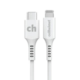 Cellhelmet Lightning To USB-C Charge 3' Round Cable For Apple - White