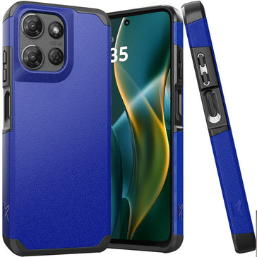 Metkase (Original Series) Tough Strong Shockproof Hybrid Case In Slide-Out Package For Moto G Stylus 5G 2025 - Classic Blue