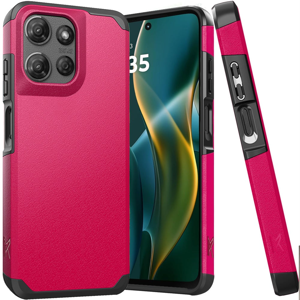 Metkase (Original Series) Tough Strong Shockproof Hybrid Case In Slide-Out Package For Moto G Stylus 5G 2025 - Hot Pink