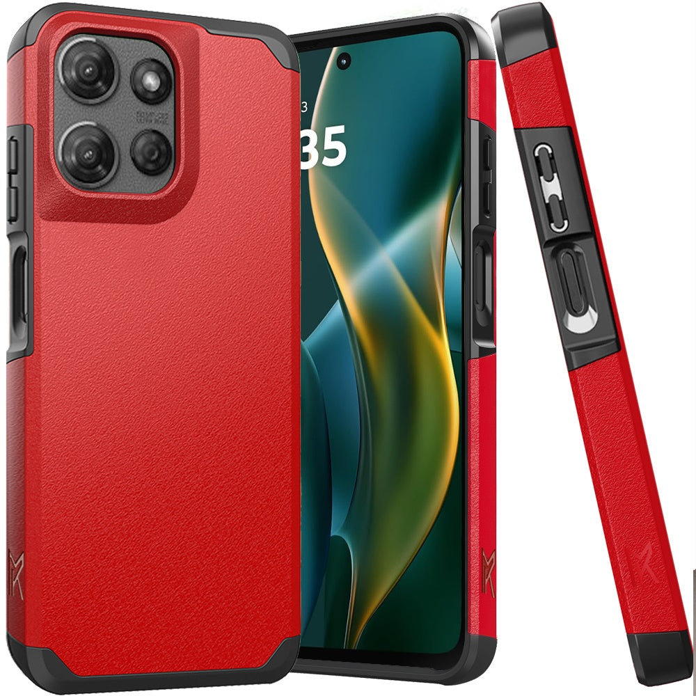Metkase (Original Series) Tough Strong Shockproof Hybrid Case In Slide-Out Package For Moto G Stylus 5G 2025 - Red