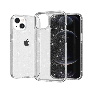 HR PREMIUM GLITTER ULTRA THICK 3MM TRANSPARENT HYBRID CASE COVER FOR APPLE IPHONE 14 PRO MAX 6.7" - CLEAR