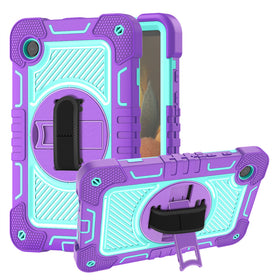 HR PREMIUM 3-IN-1 MULTI-FUNCTIONAL TABLET CASE FOR HAND, SHOULDER, PENCIL & STAND FOR SAMSUNG A9 PLUS / A11 PLUS 11" - PURPLE/TEAL