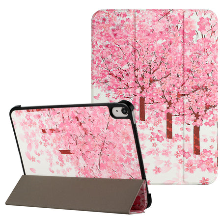 Premium Trifold Magnetic Closure Pu Leather Case Cover For Samsung A9 Plus / A11 Plus 11" - Sakura Floral