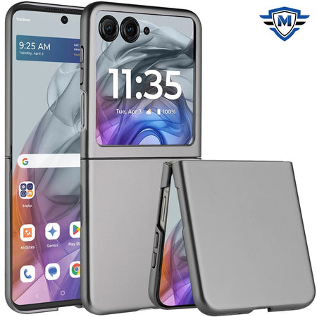 Metkase Flip Snap On Premium Matte Finish Case Cover In Slide-Out Package For Motorola Razr 2025 / Razr 2024 - Gray