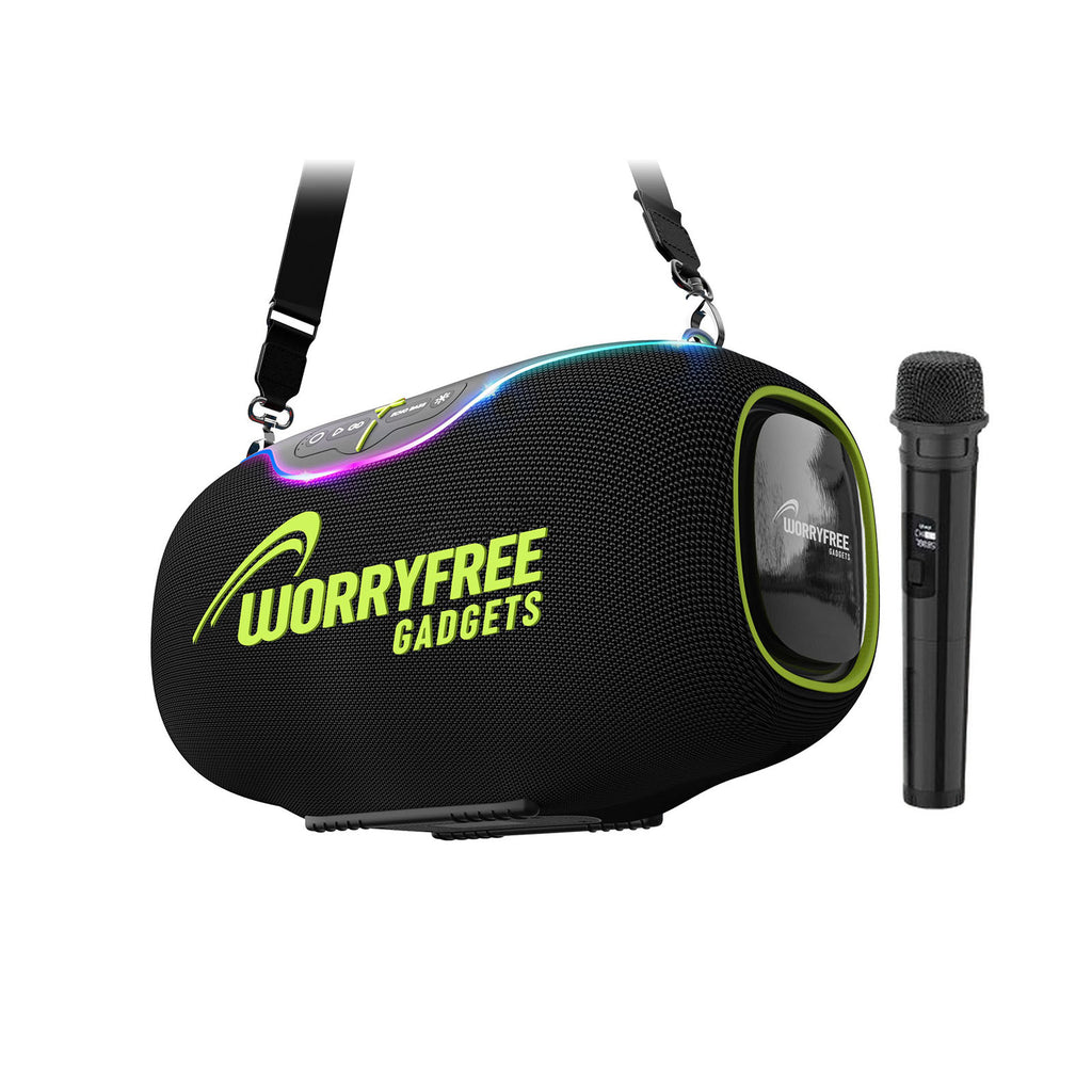 WorryFree WA80 350W Wireless Speaker With Handle & Microphone - Black