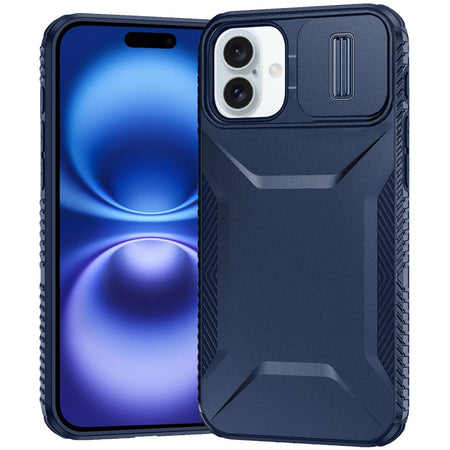 Premium Ultimate U Design Hybrid Case With Camera Window Covering For iPhone 17 - Dark Blue