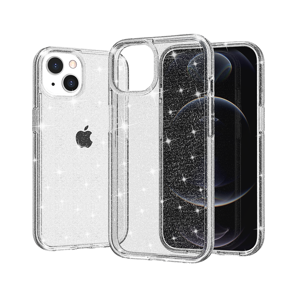 Premium Glitter Ultra Thick 3Mm Transparent Hybrid cover For iPhone 13 / 14 - Clear