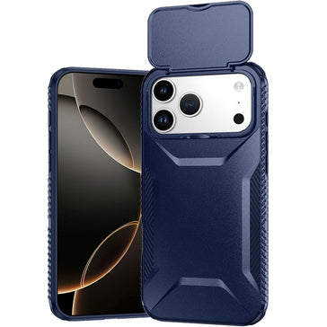Premium Ultimate U Design Hybrid Case With Camera Window Covering For iPhone 17 Pro Max - Dark Blue