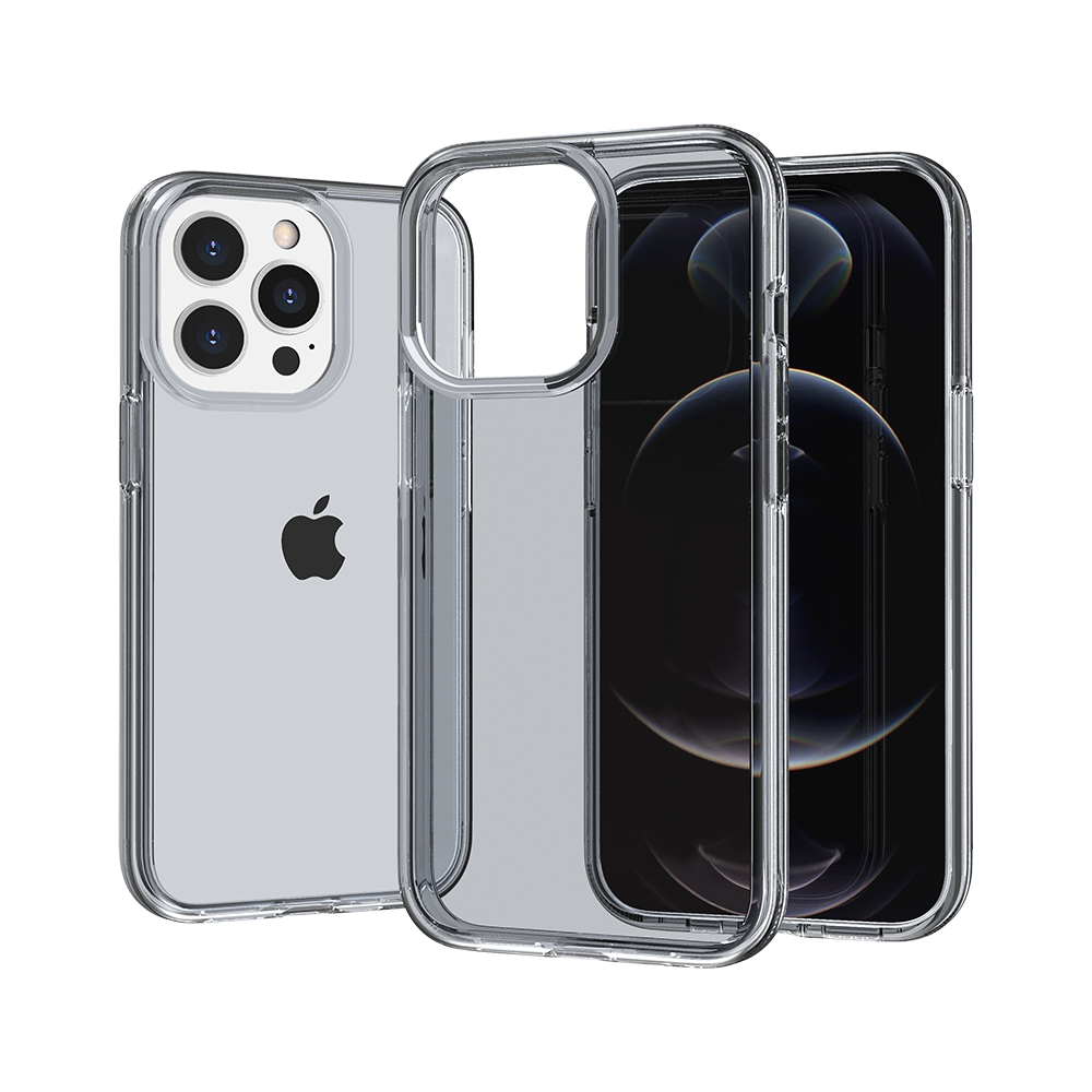 Premium Sturdy Ultra Thick 3mm Transparent Hybrid Case For iPhone 13/14 - Smoke