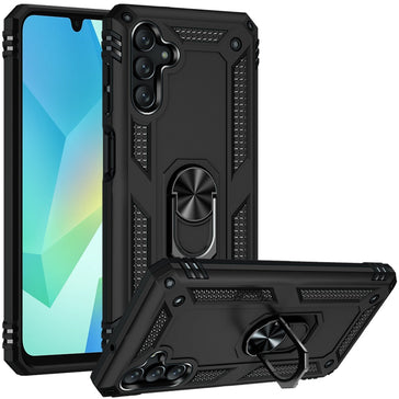 Premium Ring Magnetic Kickstand Hybrid Case For Samsung A16 5G - Black