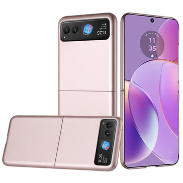 Premium Flip Snap On Premium Matte Finish Case Cover For Motorola Razr 2025 / Razr 2024 - Rose Gold