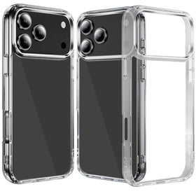 HR Premium Pure Crystal Transparent Thick 2.0Mm Shockproof Chromed Buttons Case Cover For Iphone 18 Pro Max - Clear