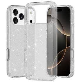 Premium Glitter Ultra Thick 3mm Transparent Hybrid Case Cover For iPhone 17 Pro - Clear