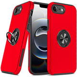 Premium Chief Oil Painted Magnetic Ring Stand Hybrid Case For iPhone 16e  / SE4 (2025) - Red