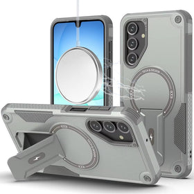 Premium Sturdy Bracket Kickstand Magnetic Hybrid Case For Samsung A17 5G - Grey