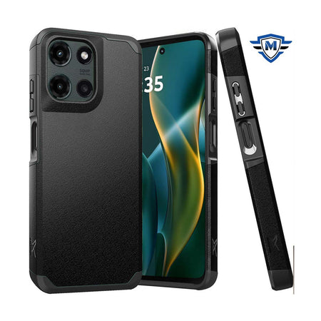 Metkase (Original Series) Tough Strong Shockproof Hybrid Case In Slide-Out Package For Moto G Stylus 5G 2025 - Black