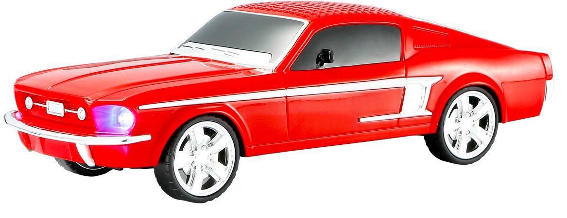 Max Power Mustang Style Portable Car Bluetooth Speaker With Front Flashing Lights - Red