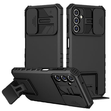 Premium Easy Viewing Kickstand Camera Protection Hybrid Case For Samsung Galaxy A36 - Black