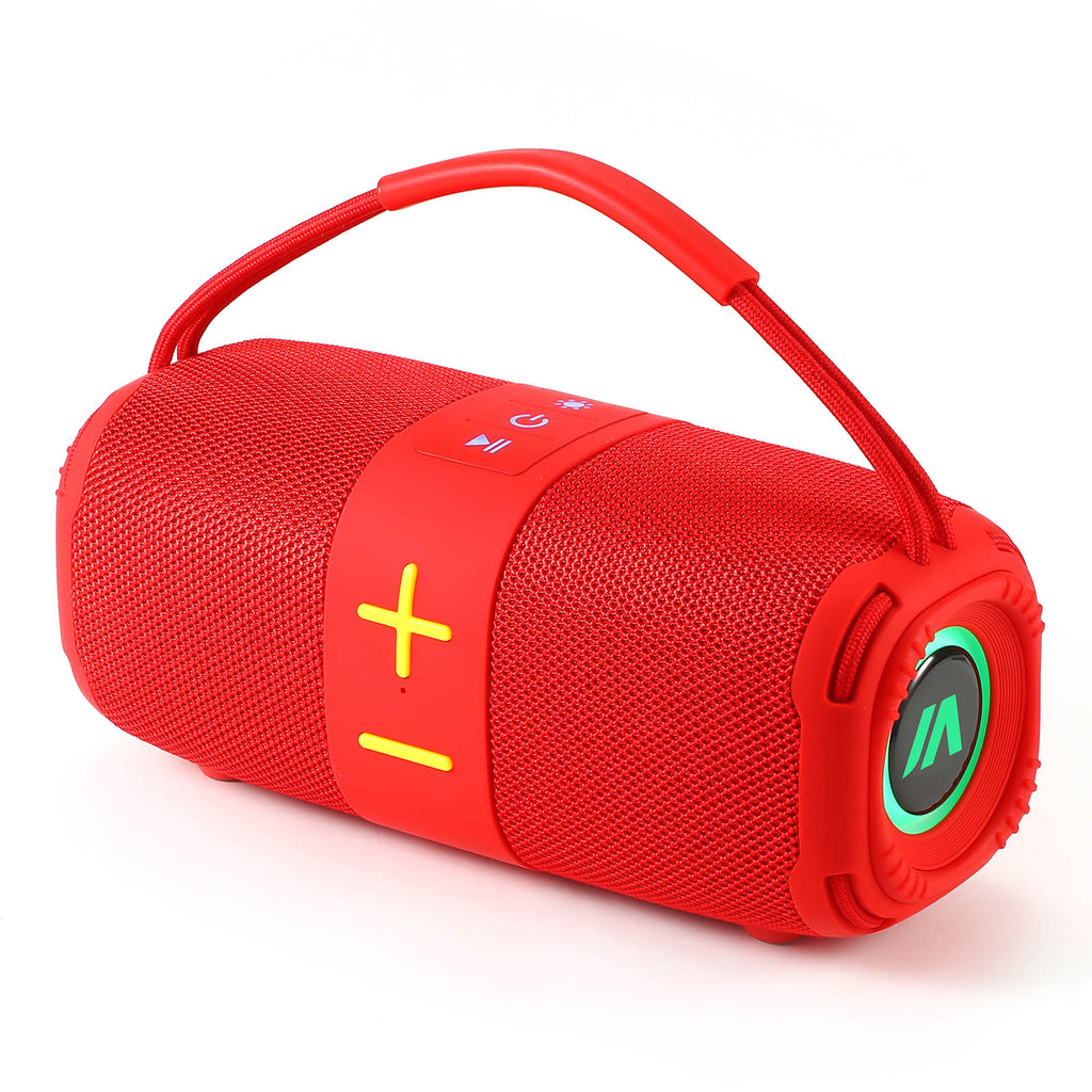 Max Power Water Resistant & Dust Proof Bluetooth Speaker W/ Handle - Red