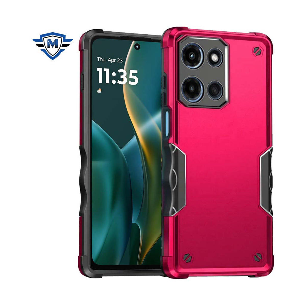 Metkase Exquisite Tough Shockproof Hybrid Case Cover For Moto G Stylus 5G 2025 - Hot Pink