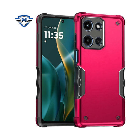 Metkase Exquisite Tough Shockproof Hybrid Case Cover For Moto G Stylus 5G 2025 - Hot Pink