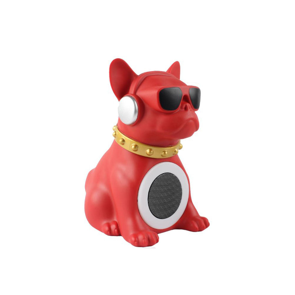 Max Power 8.5" Tall Dog Bluetooth Speaker W/ Dancing Ring Light In The Middle - Red