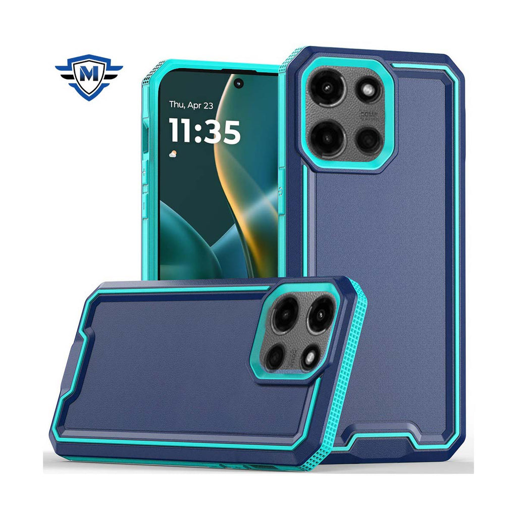 Metkase Rank Tough Strong Modern Fused Hybrid Case For Moto G Stylus 5G 2025 - Blue