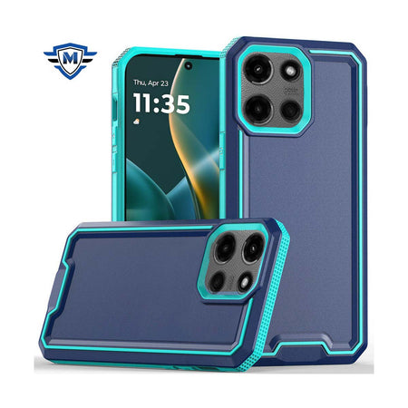 Metkase Rank Tough Strong Modern Fused Hybrid Case For Moto G Stylus 5G 2025 - Blue