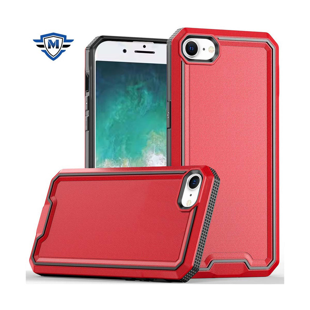 Metkase Rank Tough Strong Modern Fused Hybrid Case For iPhone 16E / SE4 - Red
