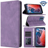 Metkase Wallet Premium Pu Vegan Leather Id Card Money Holder With Magnetic Closure In Premium Slide-Out Package For Motorola Moto G 5G 2024 - Dark Purple