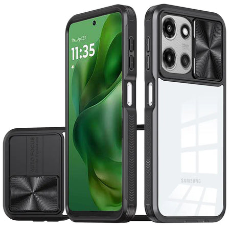 Premium Fusion Transparent Clear Hybrid Case For Motorola Moto G Power 5G 2025 - Black