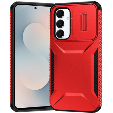 Premium Ultimate U Design Hybrid Case With Camera Window Covering For Samsung S25 FE - Red