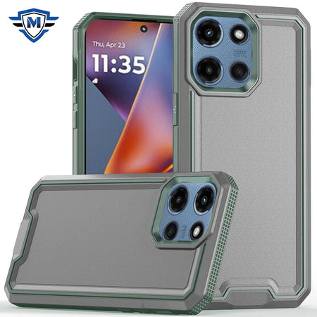 Metkase Rank Tough Strong Modern Fused Hybrid Case For Motorola Moto G 5G 2025 - Grey