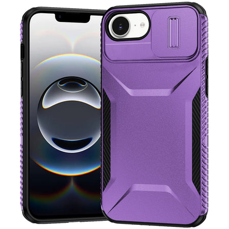 Premium Ultimate U Design Hybrid Case With Camera Window Covering for iPhone 16E (E Edition) / SE4 (2025) - Purple