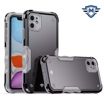 Metkase Exquisite Tough Shockproof Hybrid Case In Slide-Out Package For iPhone 15 Plus - Black/Grey