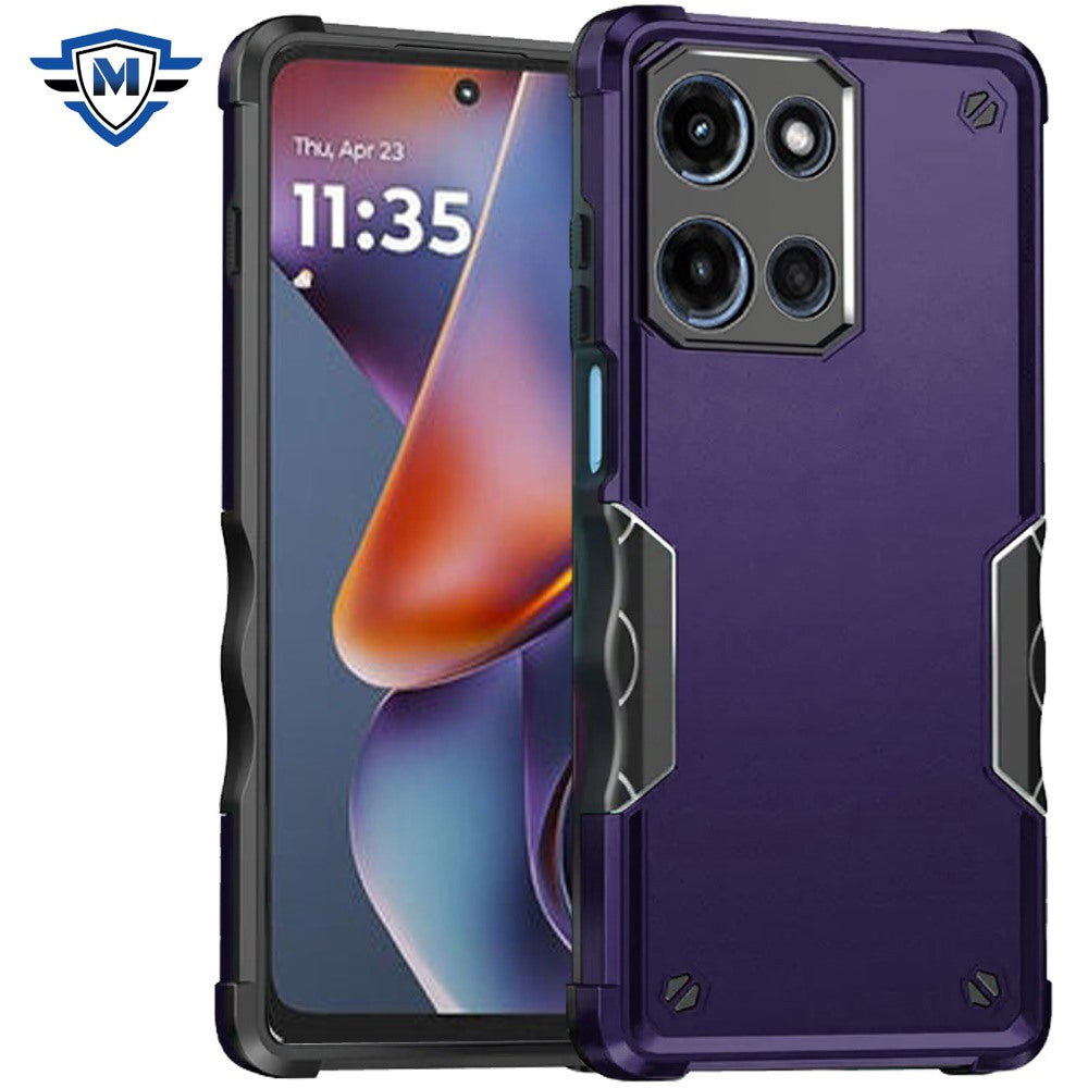 Metkase Exquisite Tough Shockproof Hybrid Case For Motorola Moto G 5G 2025 - Dark Purple
