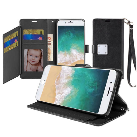 Premium Wallet Id Card Holder For iPhone 16E / SE4 (2025) - Black