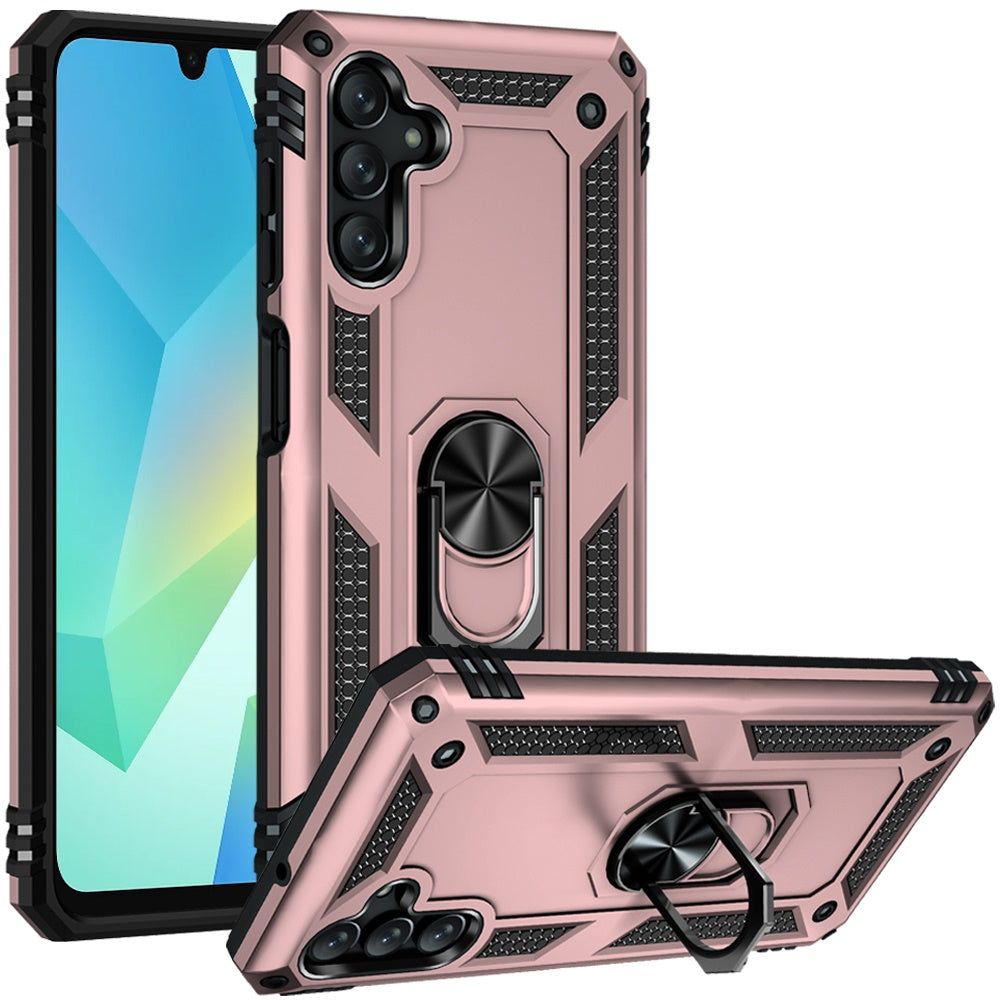 Premium Ring Magnetic Kickstand Hybrid Case For Samsung A16 5G - Rose Gold