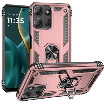 Premium Ring Magnetic Kickstand Hybrid Case Cover For Moto G Stylus 5G 2025 - Rose Gold