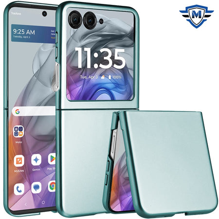 Metkase Flip Snap On Premium Matte Finish Case Cover In Slide-Out Package For Motorola Razr 2025 / Razr 2024 - Midnight Green