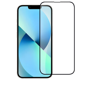 Metkase Black Edged Tempered Glass Bulk White Paper Card Package For iPhone 13/13 Pro/14 - Black