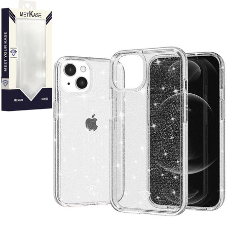 Metkase Magnetic Glitter Ultra Thick 3Mm Transparent Hybrid Case In Slide-Out Package For iPhone 12/12 Pro - Clear