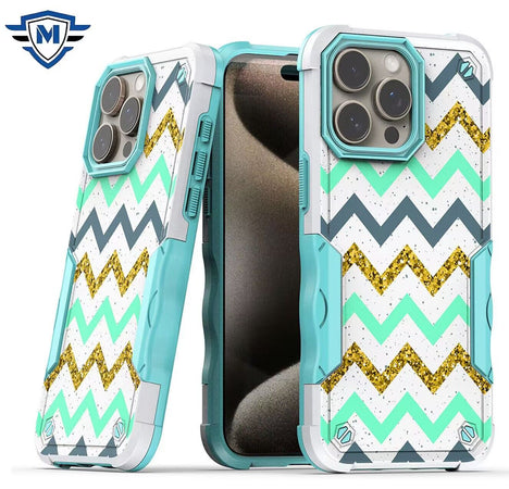Metkase PremiumExquisite Design Hybrid Case In Slide-Out Package For iPhone 15 Plus - Zigzag