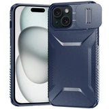 Premium Ultimate U Design Hybrid Case With Camera Window Covering For iPhone 15 - Dark Blue