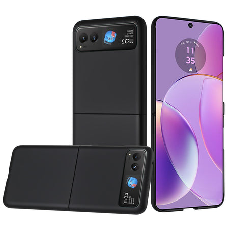Premium Flip Snap On Premium Matte Finish Case Cover For Motorola Razr 2025 / Razr 2024  - Black