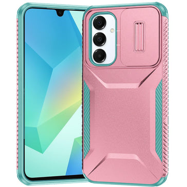 Premium Ultimate U Design Hybrid Case With Camera Window Covering For Samsung A16 5G - Pink+Teal