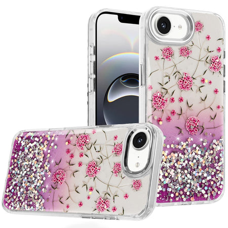 Premium Beautiful Epoxy Designs W/ Chrome Edges Case For iPhone 16E / SE4 (2025) - 8