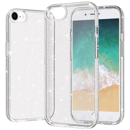 Premium Glitter Ultra Thick 3mm Transparent Hybrid Case For iPhone 16E / SE4 - Clear