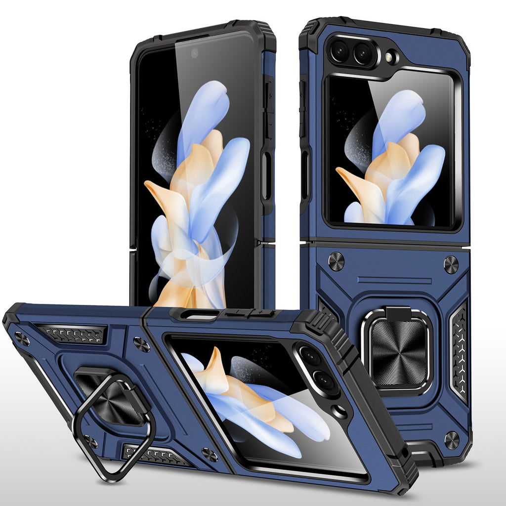 Premium Robust Magnetic Kickstand Hybrid Case Cover For Samsung Z Flip 7 FE / Flip 6 - Blue