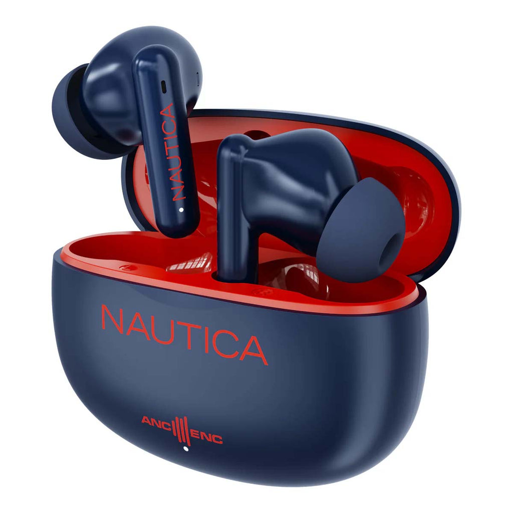 Nautica Wireless Stereo Earbuds With Charging Case (ANC+ENC) T680 - Navy-Red